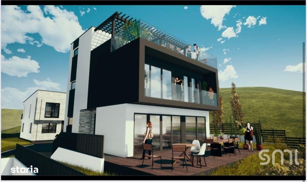 Casa individuala cu priveliste superba, 3 niveluri, arhitectura modern