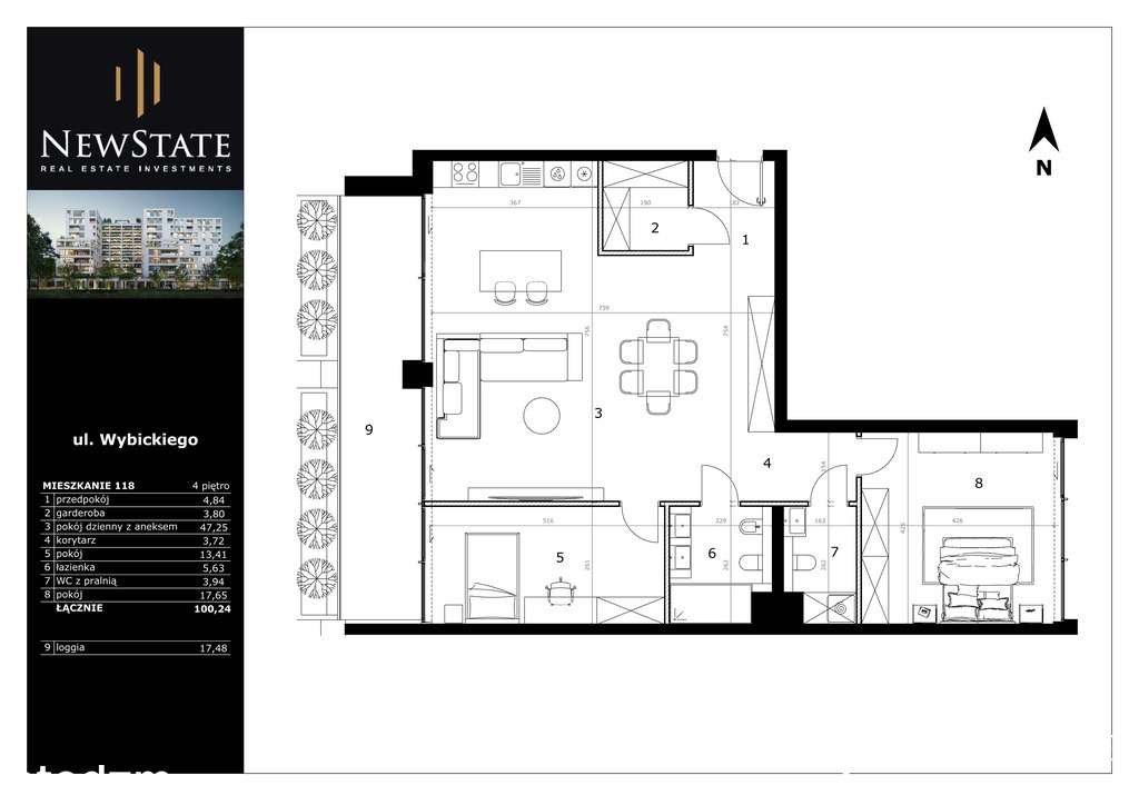 Apartament 100m² z loggią  | blisko centrum | NOHO-4