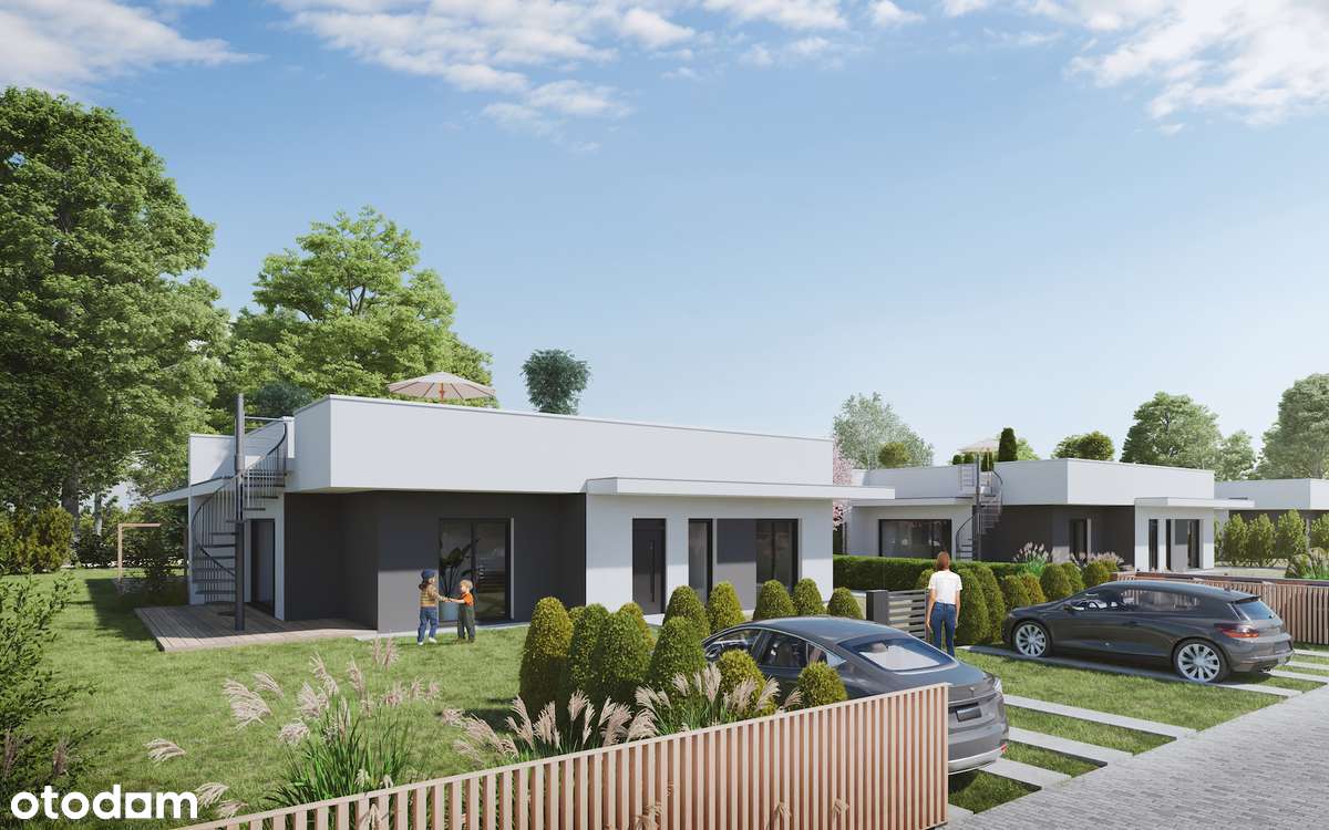 Dom 99m2, nowoczesna bryła, jezioro, Puszcza, ogród, taras na dachu - Pełny obrazek: 4/18