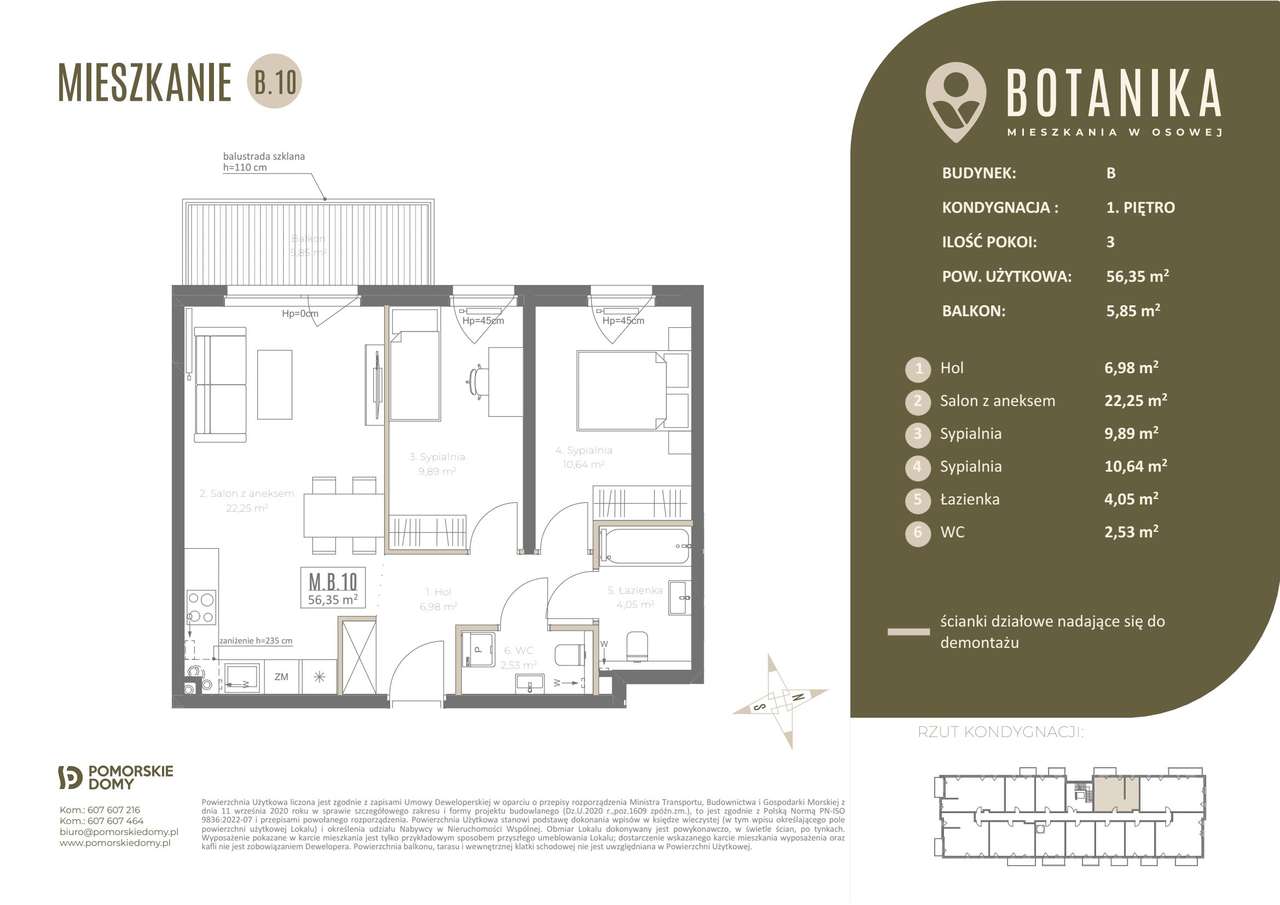 3-pokojowe mieszkanie 56m2 + balkon Bez Prowizji - Pełny obrazek: 2/7