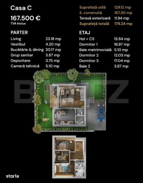 Casa individuala P+1E cu 4 camere, independenta energetic - Imagine principală: 2/8