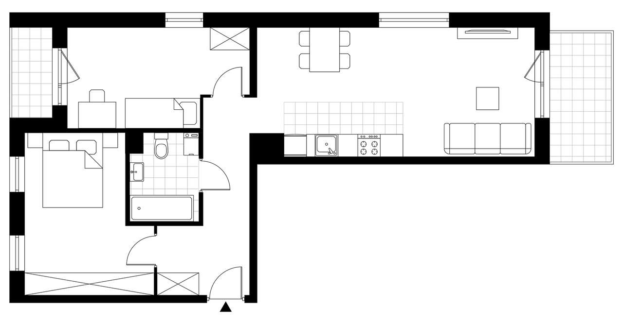 3-pokojowe mieszkanie 63m2 + 2 balkony - Pełny obrazek: 3/8