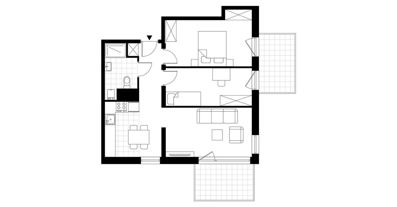 3-pokojowe mieszkanie 53m2 + 2 balkony - Pełny obrazek: 3/8