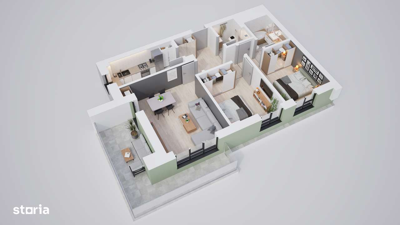 Apartament spațios, 3 camere, cartier privat - Imagine principală: 4/19