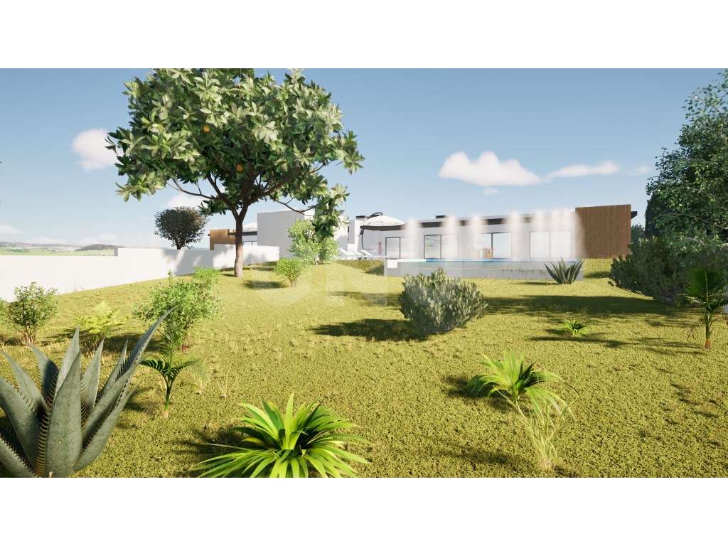Quinta com moradia moderna térrea c/ piscina e jardim-10