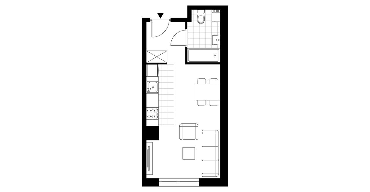 1-pokojowe mieszkanie 28m2 Bezpośrednio - Pełny obrazek: 3/8