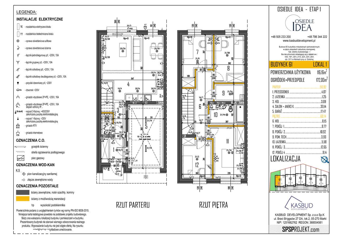 ETAP I - BUD. 61 LOK.1 SEGMENT Z GARAŻEM i OGRÓDEK +M.POSTOJOWE 172 M2