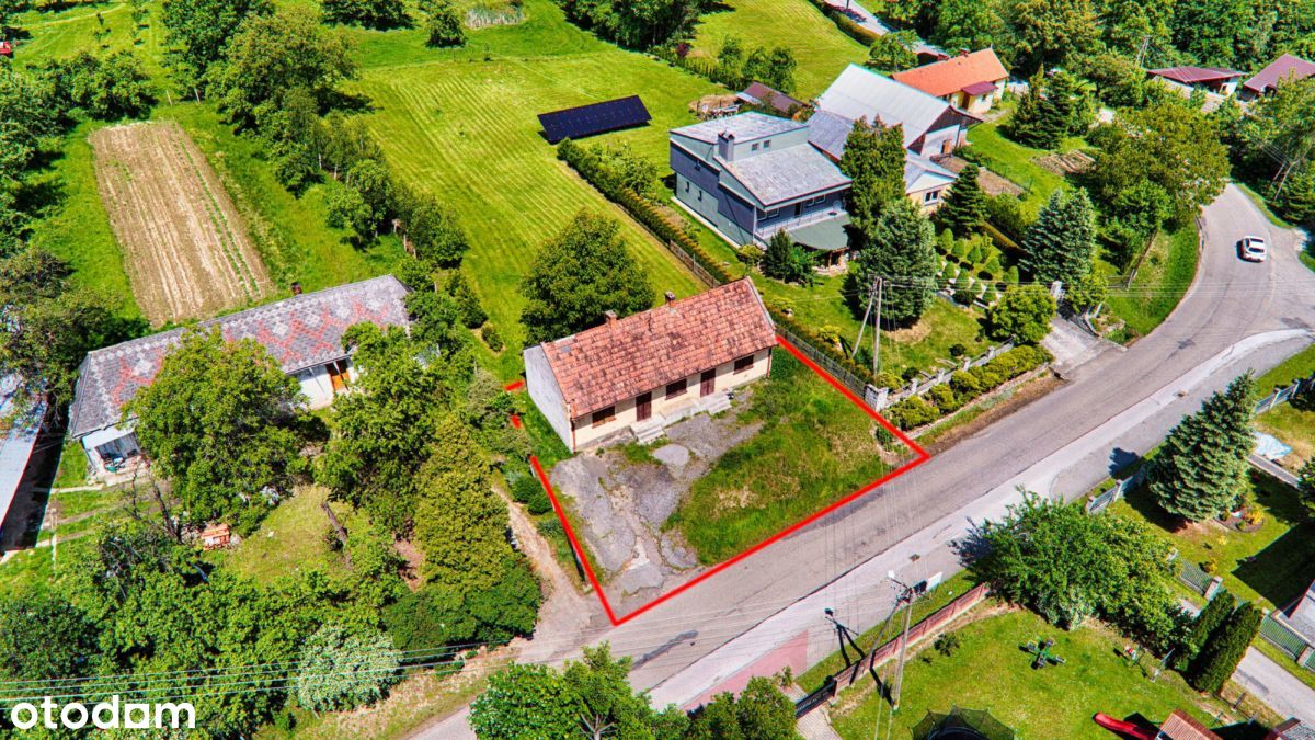 BUDYNEK  70m2  na magazyn, rekreację działka 3 ar. Przy drodze - Pełny obrazek: 1/14