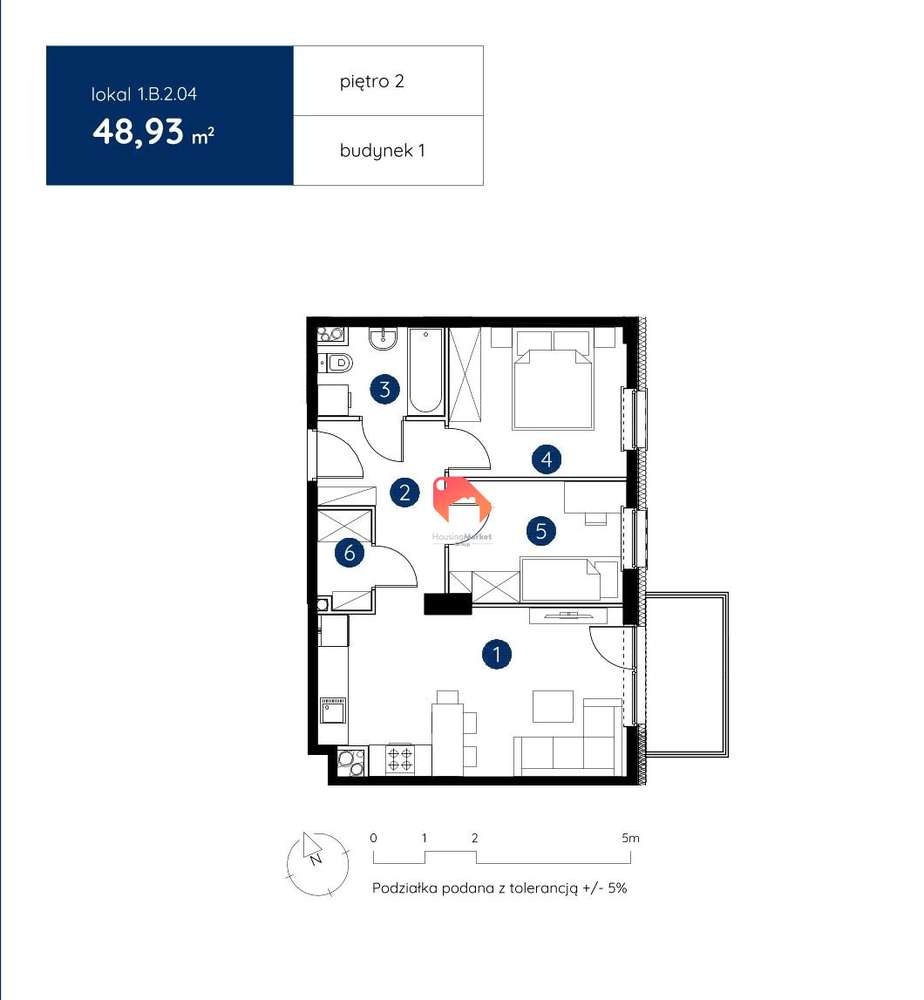 Nowe 3 pokoje 48,93m2 samym Centrum Bydgoszczy - Pełny obrazek: 2/7
