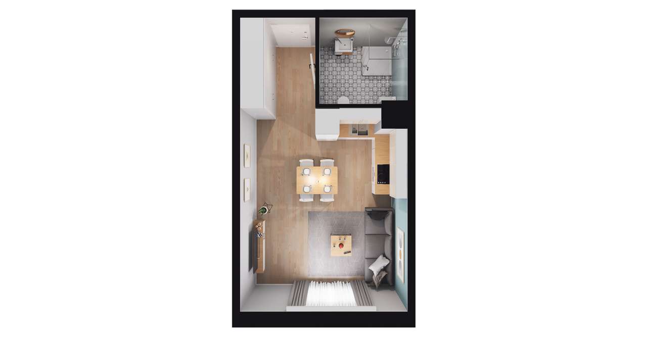 1-pokojowe mieszkanie 30m2 Bezpośrednio - Pełny obrazek: 3/9