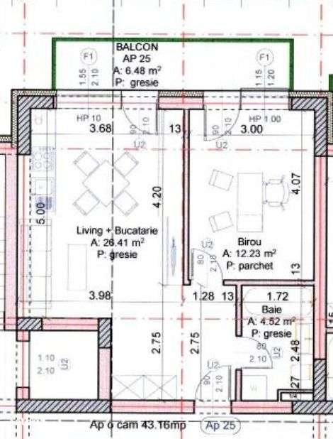Studio cu balcon 6.5 mp - Imagine principală: 2/16