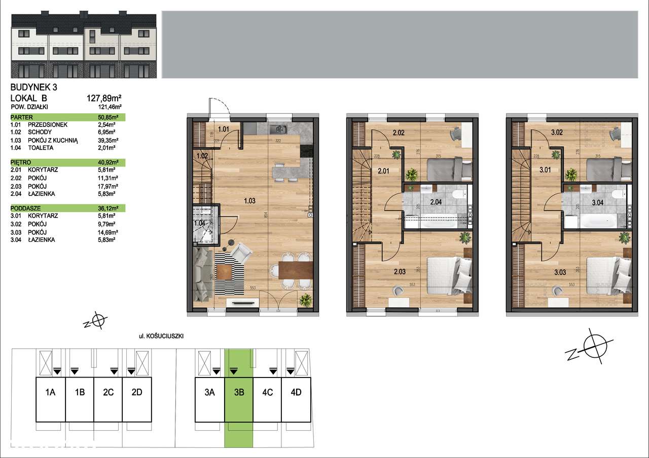 Dom szeregowy trzy kondygnacje w Iwinach - Pełny obrazek: 3/8