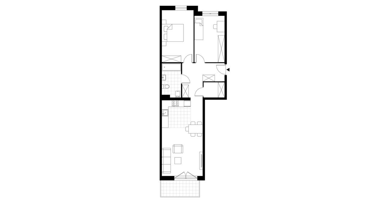3-pokojowe mieszkanie 69m2 + balkon - Pełny obrazek: 3/8