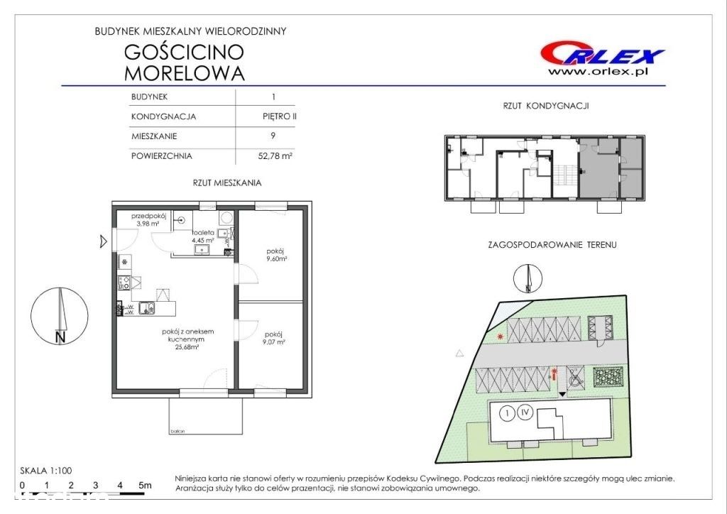 Gościcino ul Morelowa 1/9, 52.78m, 3 pokoje.