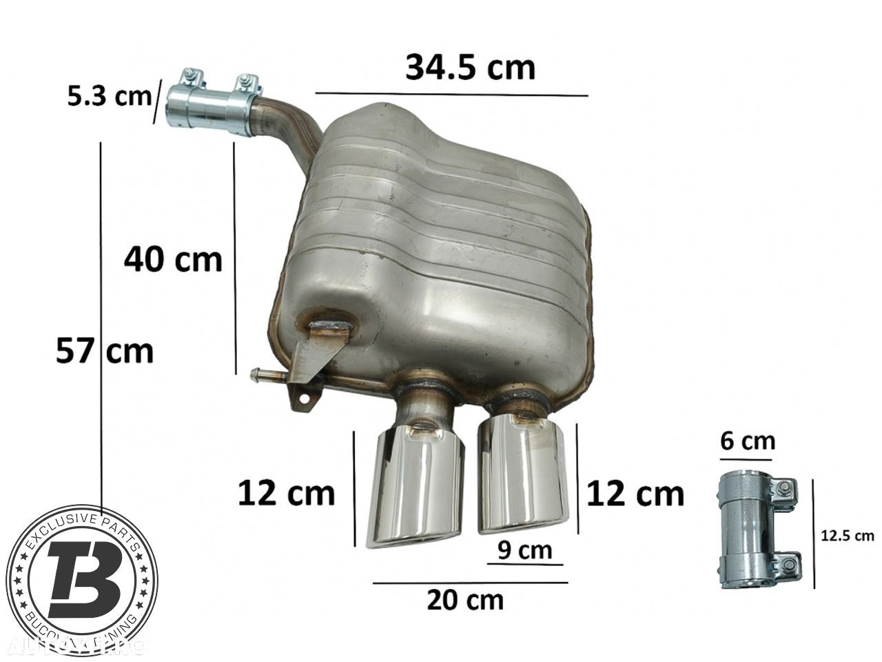 Difuzor Bara Spate cu Evacuare compatibil cu Audi Q5 8R SQ5 Design - 8