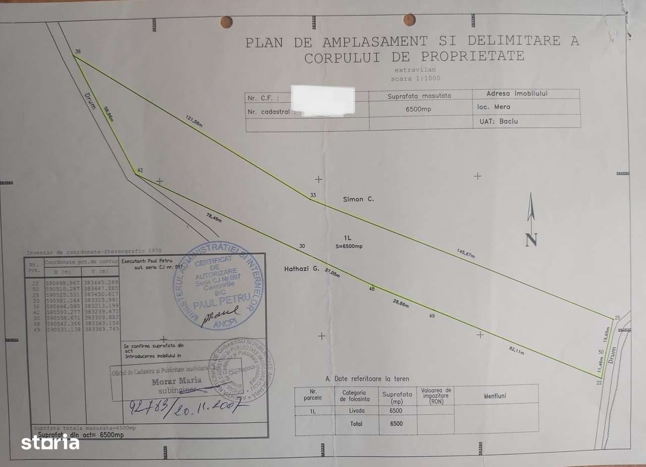 Teren de vanzare Radaia Baciu Cluj str.Vanatorului - Imagine principală: 2/2