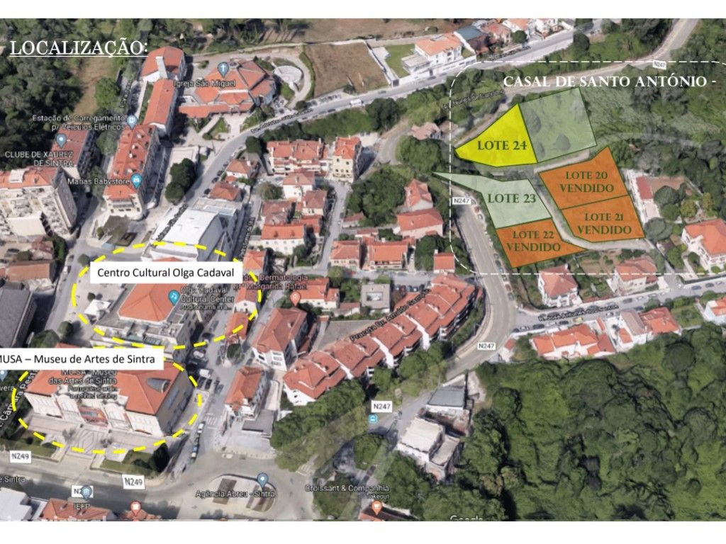 Lote com 1.040m2 com pip aprovado para moradia em Sintra