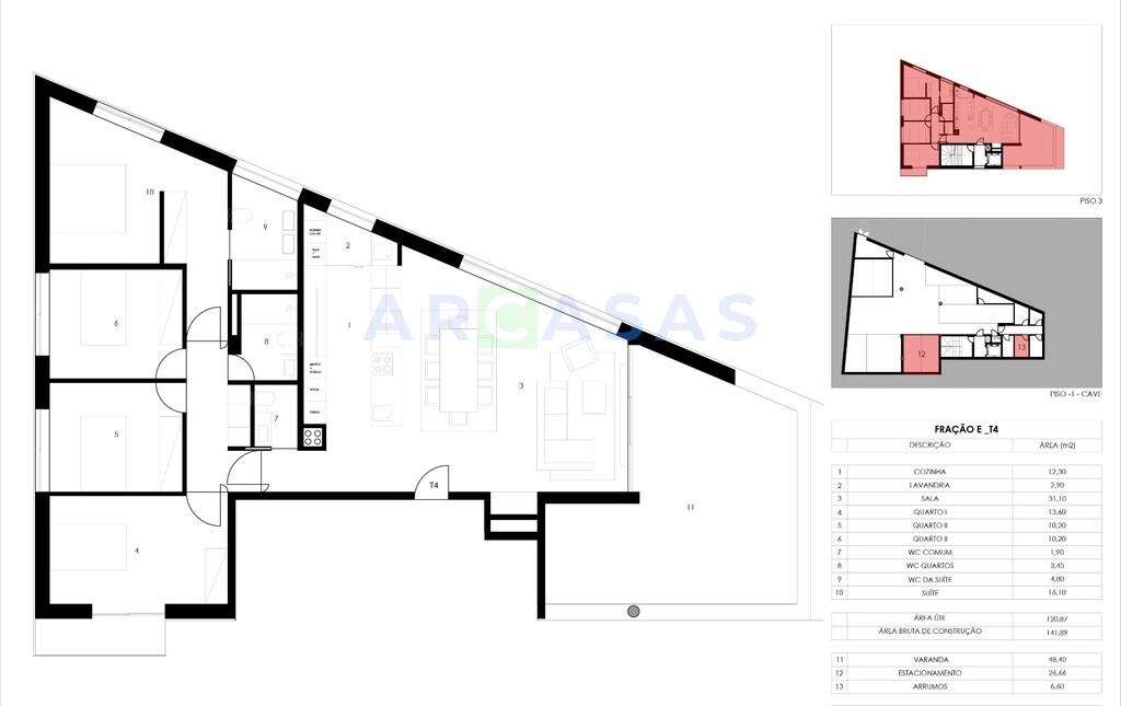 Apartamento T4 com varanda e garagem fechada em São Cosme, Gondomar-24