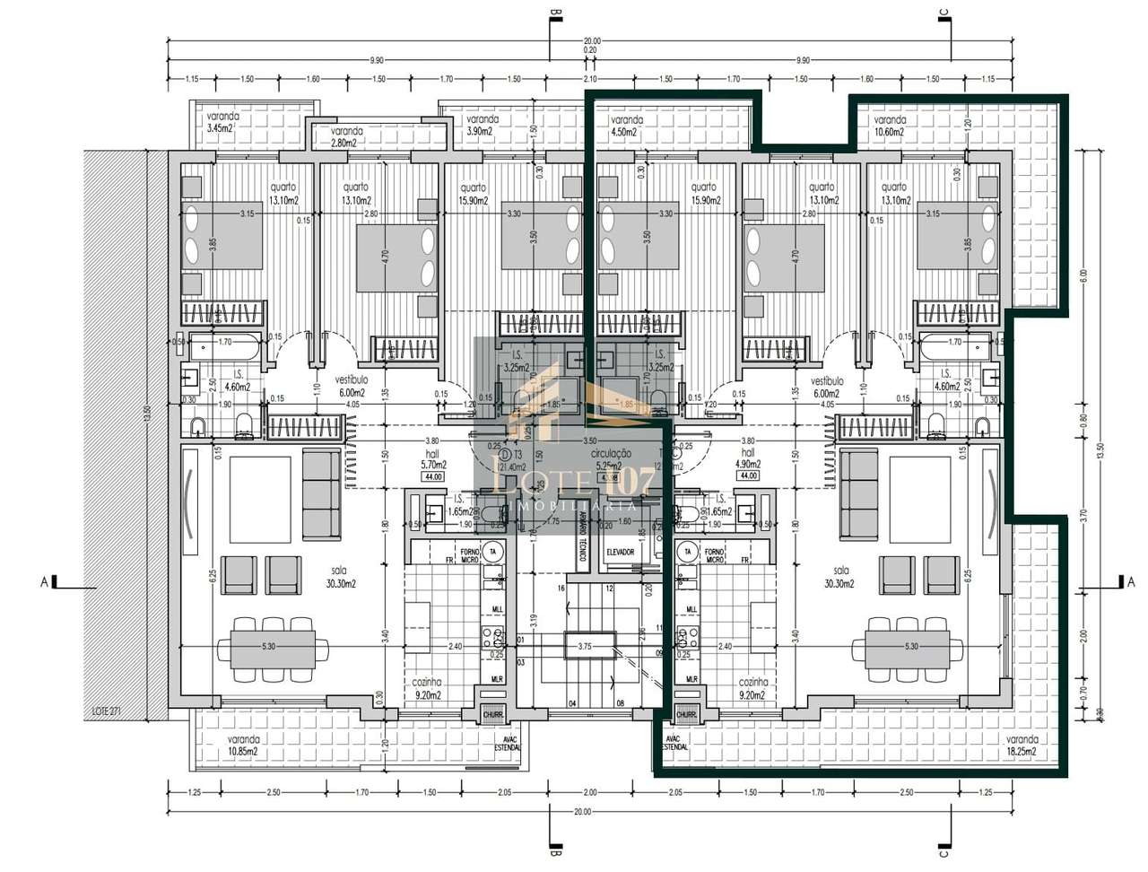 Apartamento T3 Novo em Val Flores-24