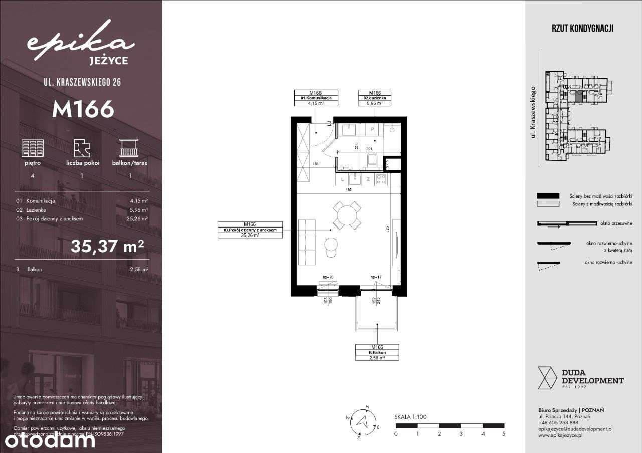 Lokal inwestycyjny na Jeżycach, widok na zielone patio - Pełny obrazek: 2/9