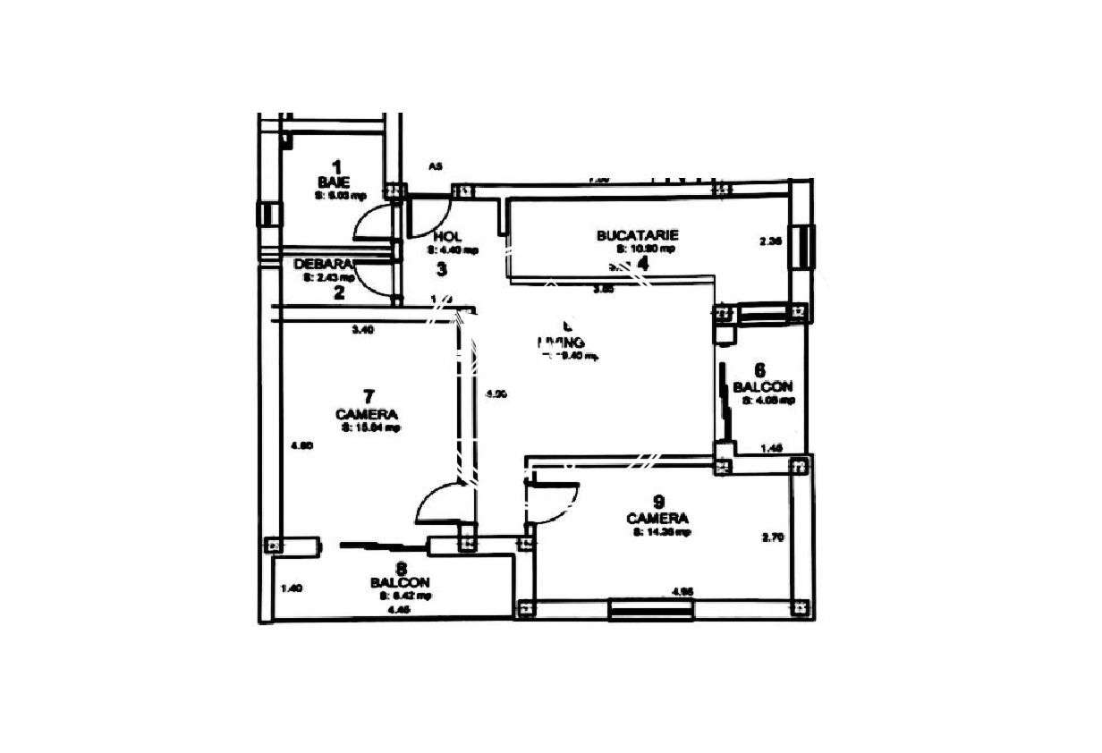 Apartament cu 3 camere, 72mp utili, 2 balcoane, parcare, Selimbar. - Imagine principală: 5/13