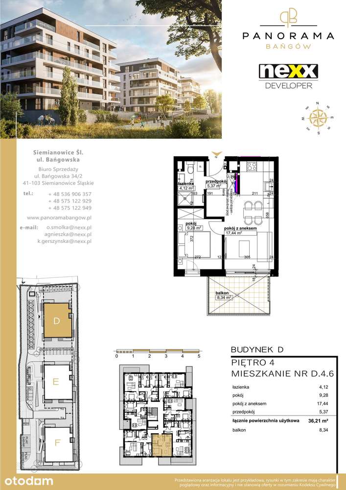 2-pokojowe mieszkanie 36 m² + balkon - View 2