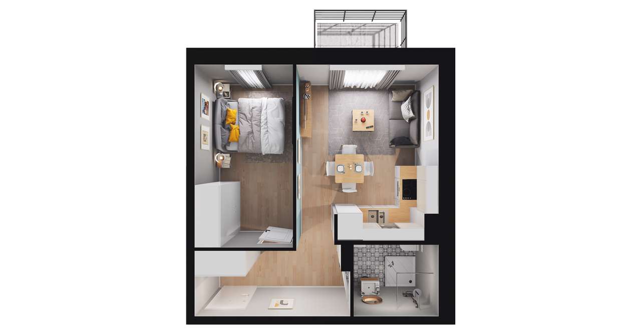 Zakątek Łokietka | mieszkanie 2-pok. | A15 - Pełny obrazek: 3/7