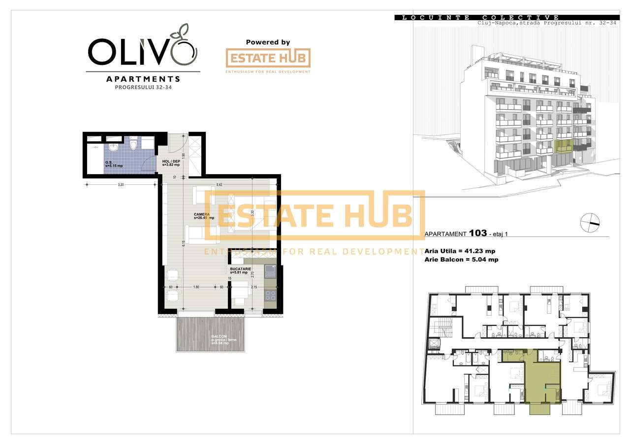 Apartament cu 1 camera la 3 minute de FSEGA-0% comision - Imagine principală: 5/6