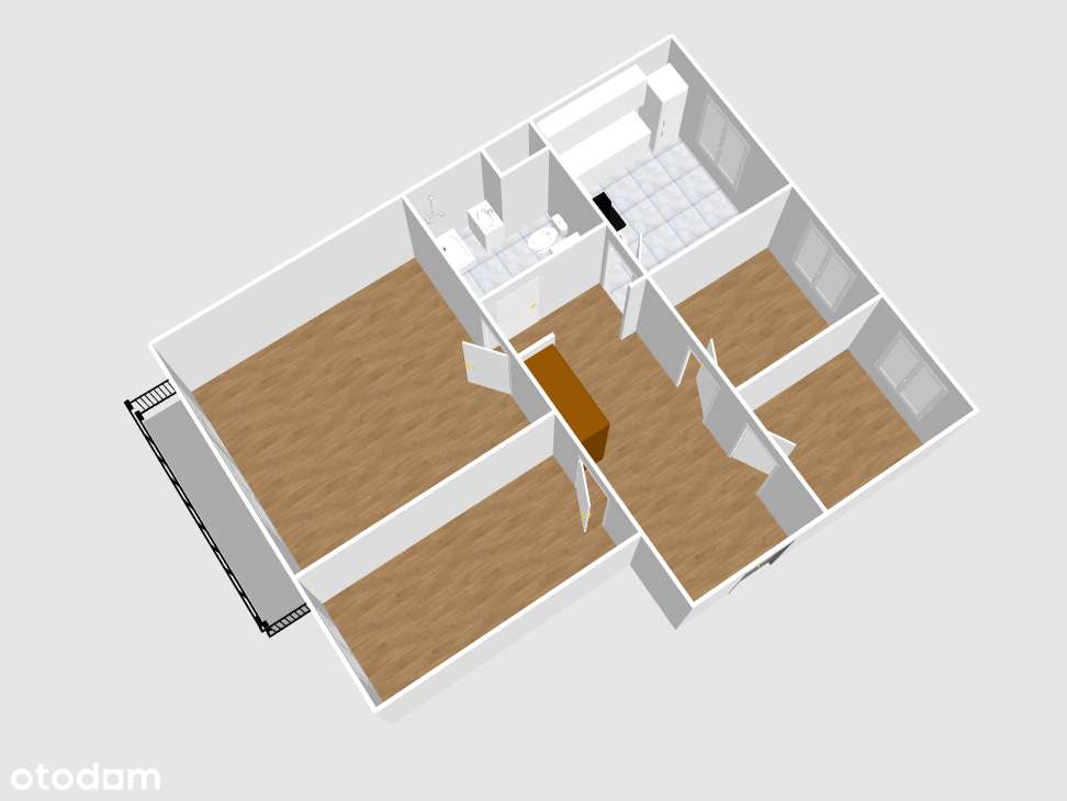 4 pok./ 69.2 m2/ 2 piętro Centrum Graniczna-17