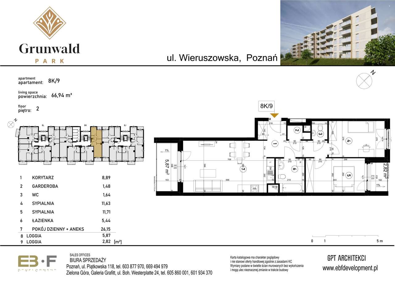 Grunwald Park | mieszkanie 3-pok. | 8K_9 - Pełny obrazek: 2/7