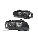 FARÓIS LED ANGEL EYES PARA BMW E46 COUPE CABRIO 99-03 BLACK PRETO - 2