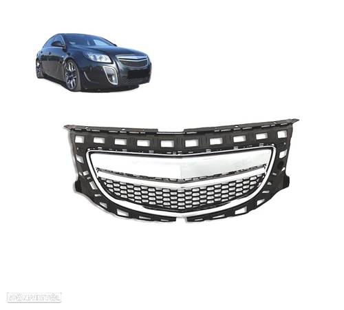 GRELHA FRONTAL SEM SÍMBOLO PARA OPEL INSIGNIA 08+ PRETO CROMADO - 1