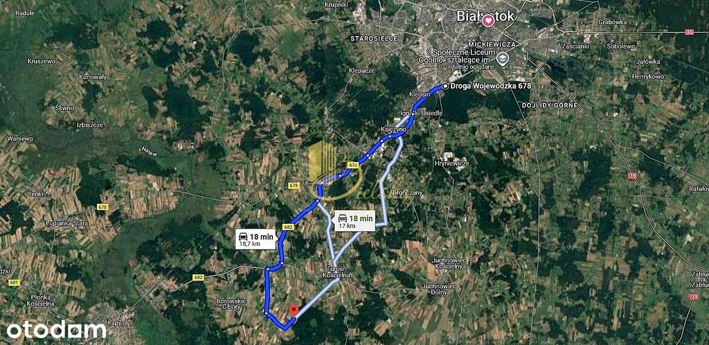 dwie działki z możliwością WZ gm. Turośń Kościelna-1