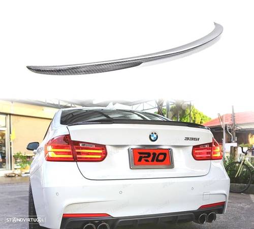 AILERON LIP SPOILER TRASEIRO PARA BMW F30 F35 F80 LOOK CARBONO - 1