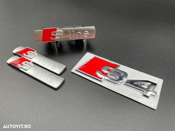 Set embleme Audi S4 gri / roșu - 2