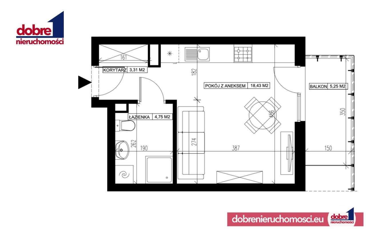 Kawalerka | 5 piętro | Kapuściska | Balkon | Nowe - Pełny obrazek: 5/15