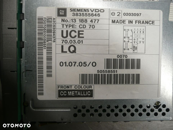 OPEL VECTRA C LIFT KOMBI 05-08 RADIO CD 13188477 - 2