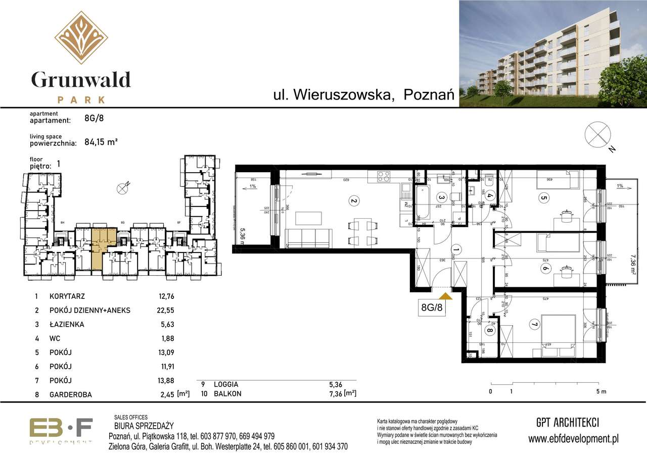 Grunwald Park | mieszkanie 4-pok. | 8G_8 - Pełny obrazek: 2/7