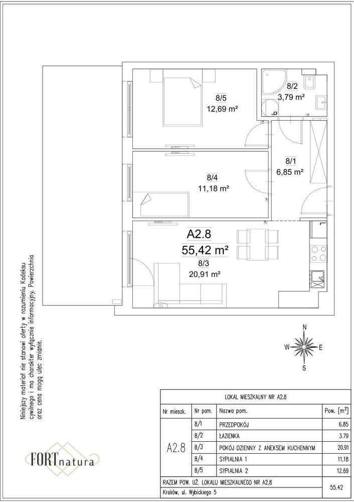 Wybickiego 5 FORTnatura gotowe do odbioru | 3-pok. | A2.8 - Pełny obrazek: 2/14