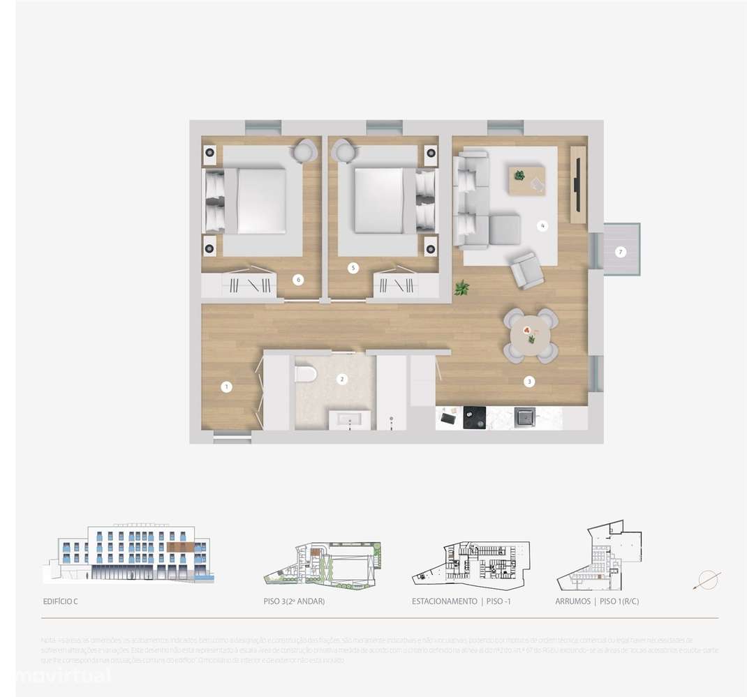 T2 Varanda e Garagem Alto da Fontinha | T2 Cedofeita Porto Art Square-10