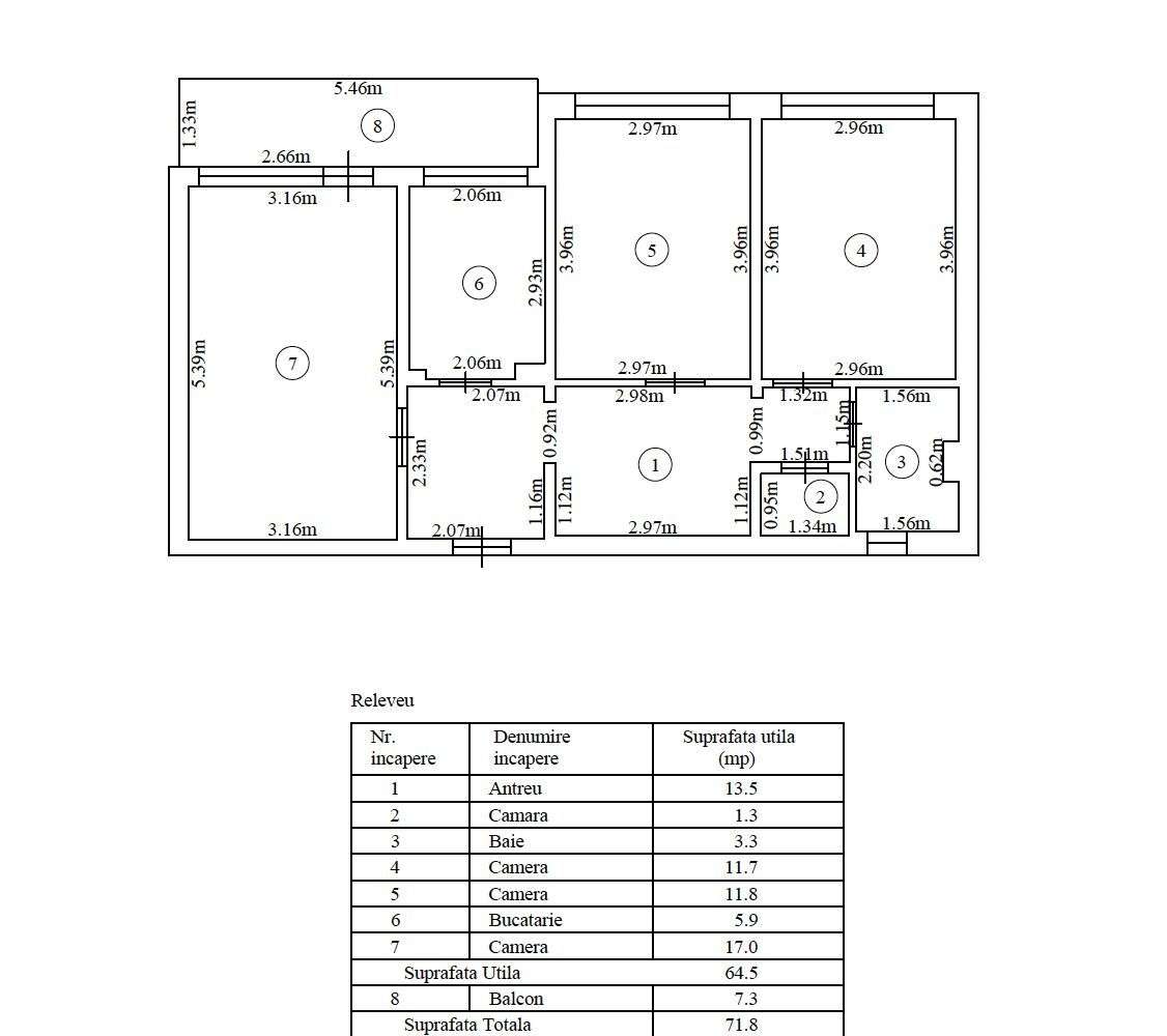 Ap renovat 3 camere, decomandat, et. intermediar, Bvd. Mihai Viteazu - Imagine principală: 5/9