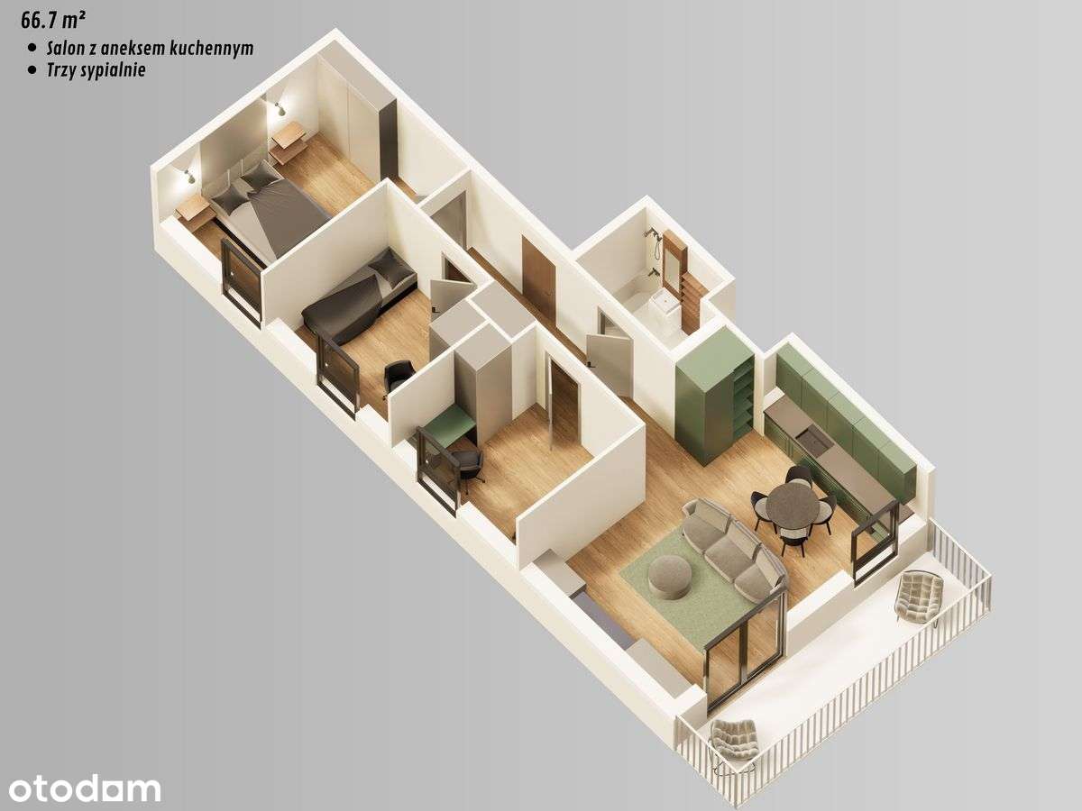 66,7 m2 od Dewelopera. Osiedle Panorama - wybudowane. - Pełny obrazek: 4/14
