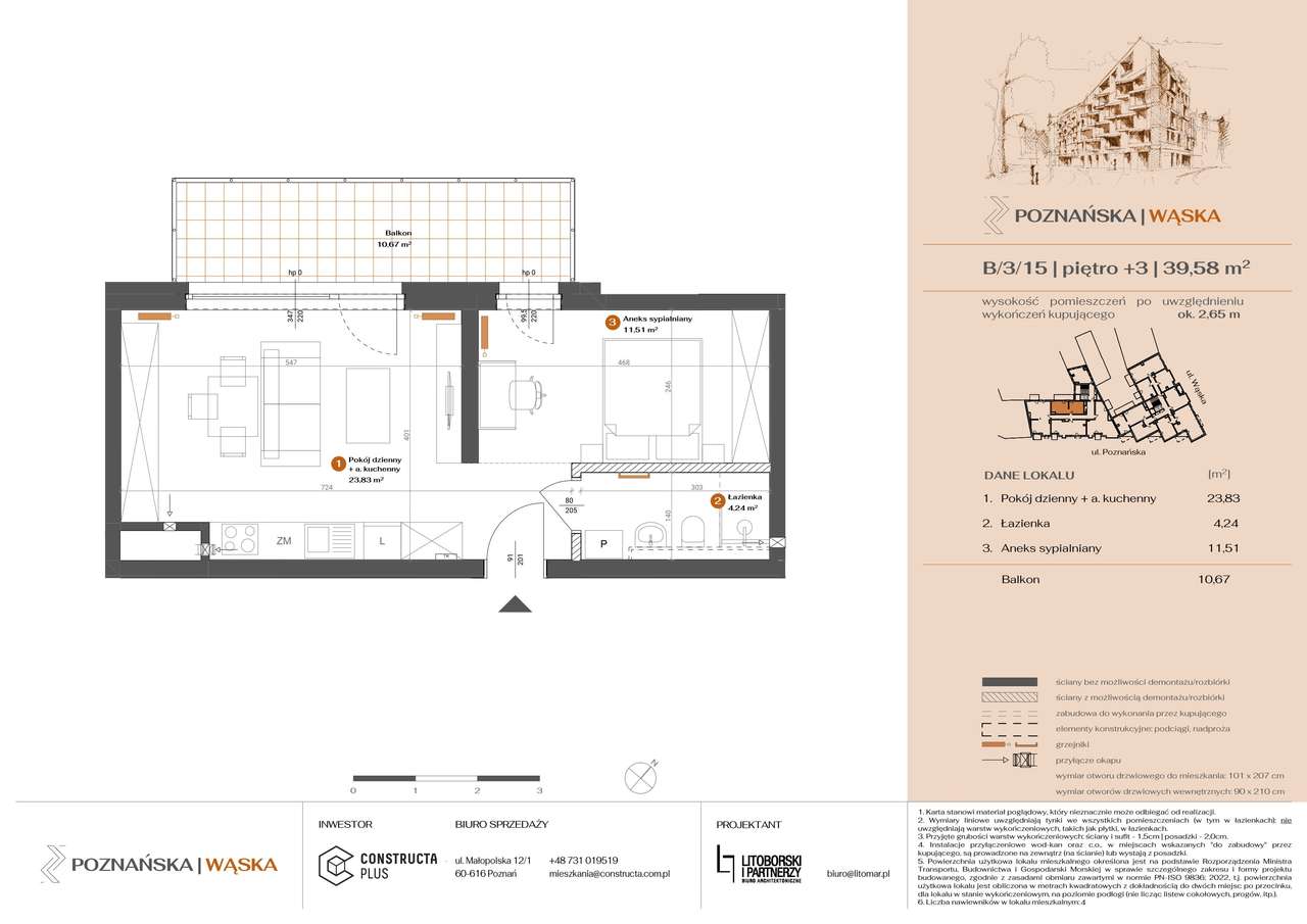2-pokojowe mieszkanie 39m2 + balkon Bezpośrednio - Pełny obrazek: 2/7