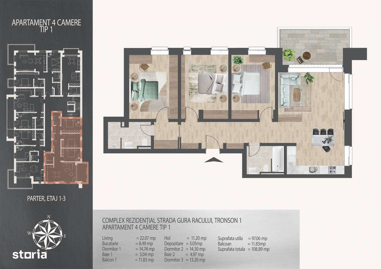 4 camere decomandat 7 minute de metrou 0% Comision Direct Dezvoltator - Imagine principală: 5/5