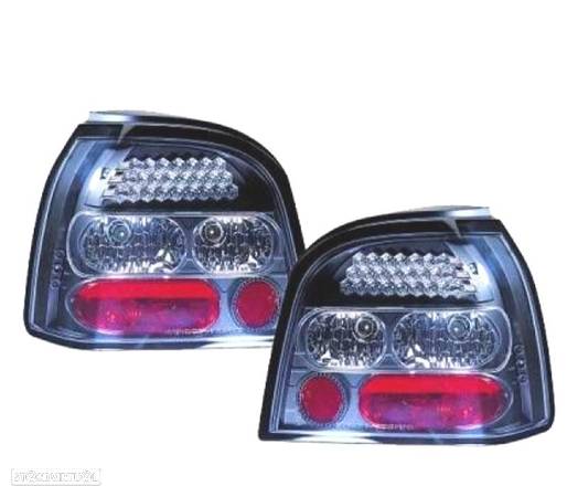 FAROLINS TRASEIROS LED PARA VOLKSWAGEN VW GOLF 3 MKIII 91-97 PRETO LEX - 1