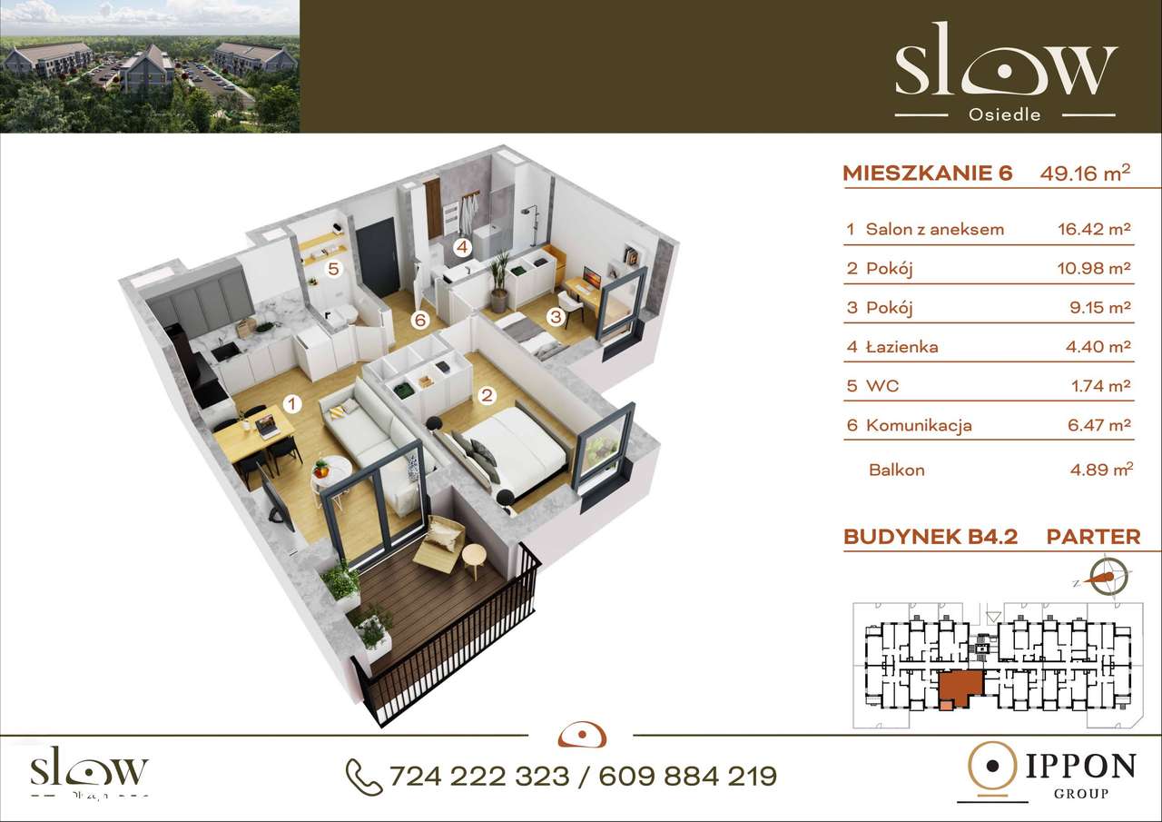 Osiedle Slow | mieszkanie 3-pok. | B4_2_6 - Pełny obrazek: 3/11