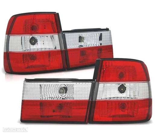 FAROLINS TRASEIROS PARA BMW E34 88-95 VERMELHO BRANCO - 1