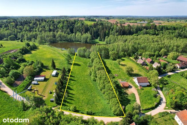 Działka z linią brzegową jeziora Dybowo - 6100m2