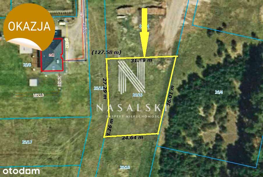 Działka budowlana 957m2 Nowe Smolno Kobylarnia - Pełny obrazek: 2/4