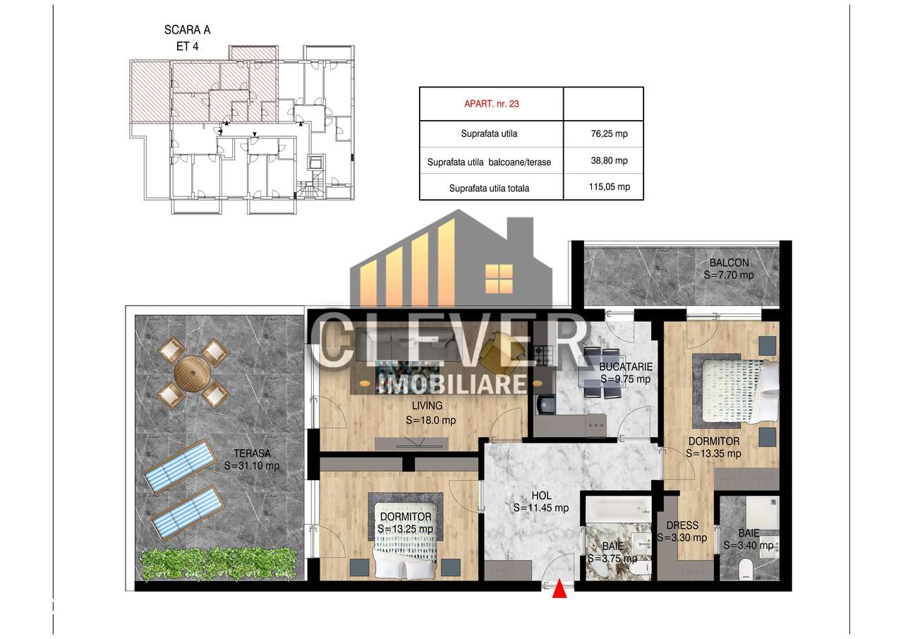 Apartament 3 camere cu Terasa Theodor Pallady Sector 3 - Imagine principală: 1/5